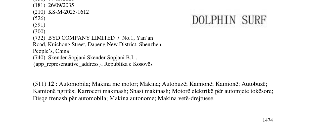 Zëri i markës DOLPHIN SURF në buletin