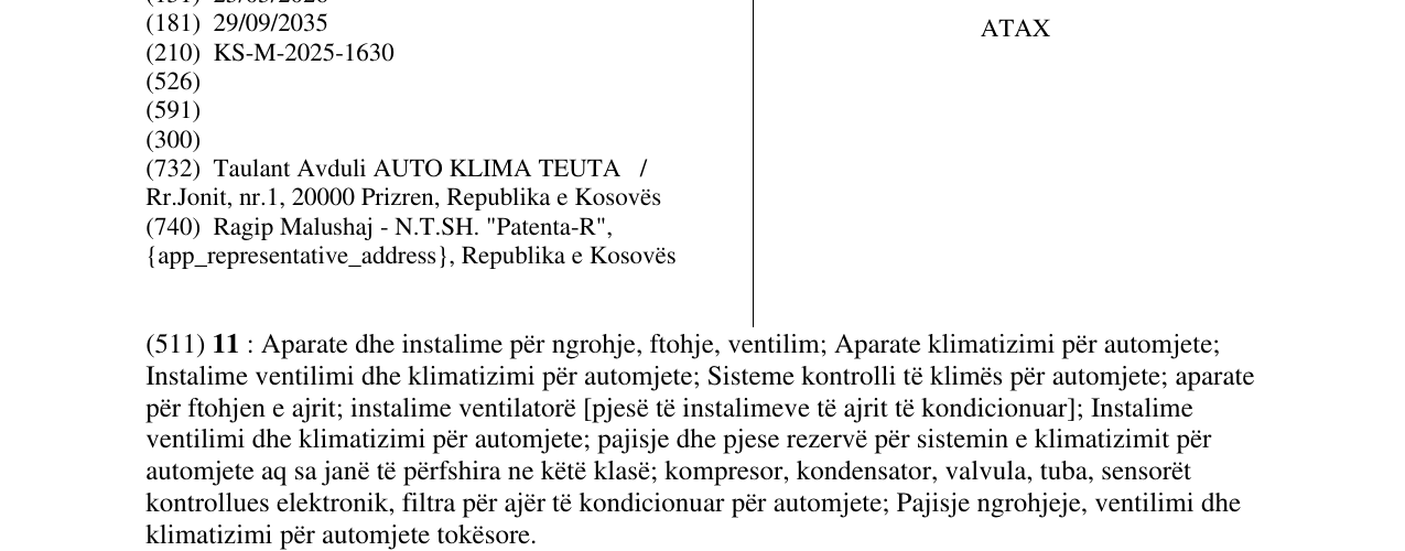 Zëri i markës ATAX në buletin
