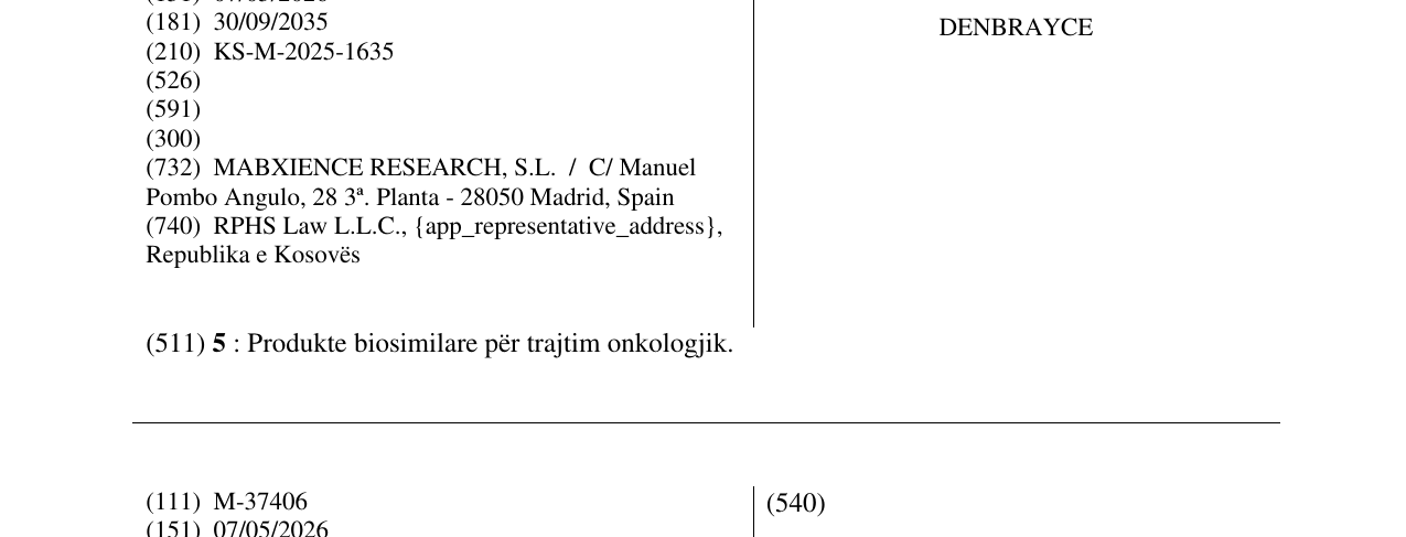 Zëri i markës DENBRAYCE në buletin