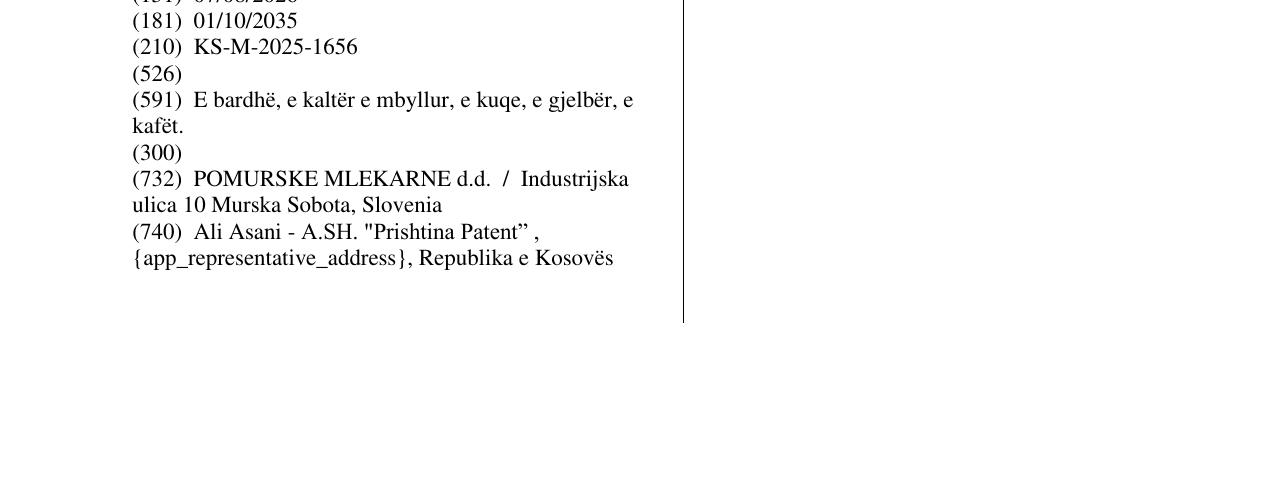 Zëri i markës TRIGLAVSKO MLEKO në buletin