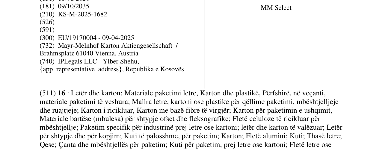 Zëri i markës MM Select në buletin