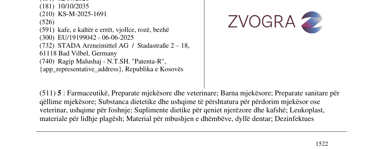 Zëri i markës ZVOGRA në buletin
