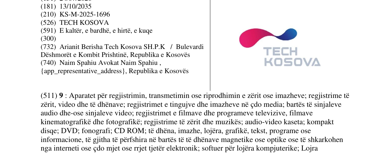 Zëri i markës TECH KOSOVA në buletin