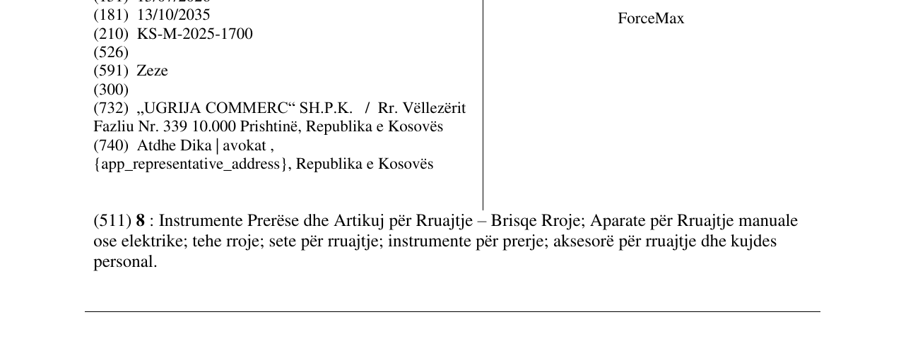 Zëri i markës ForceMax në buletin