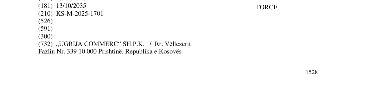 Zëri i markës FORCE në buletin