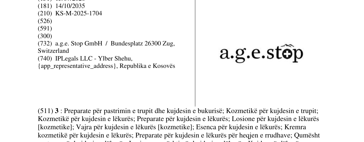 Zëri i markës a.g.e.stop në buletin