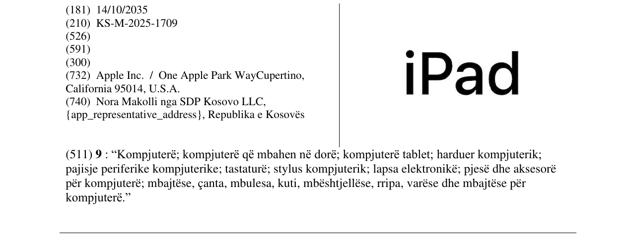 Zëri i markës iPad në buletin