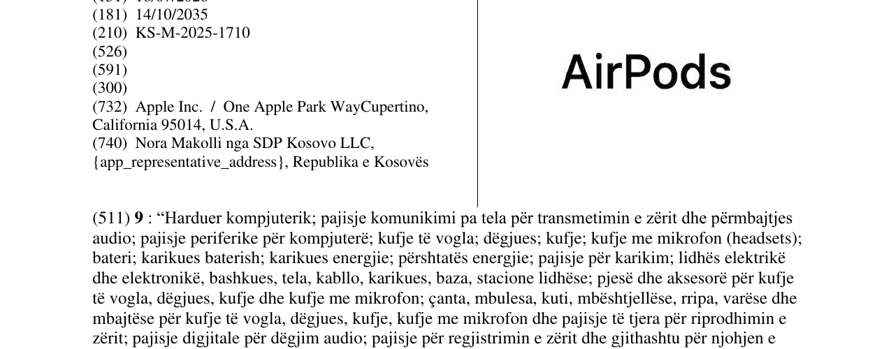 Zëri i markës AirPods në buletin