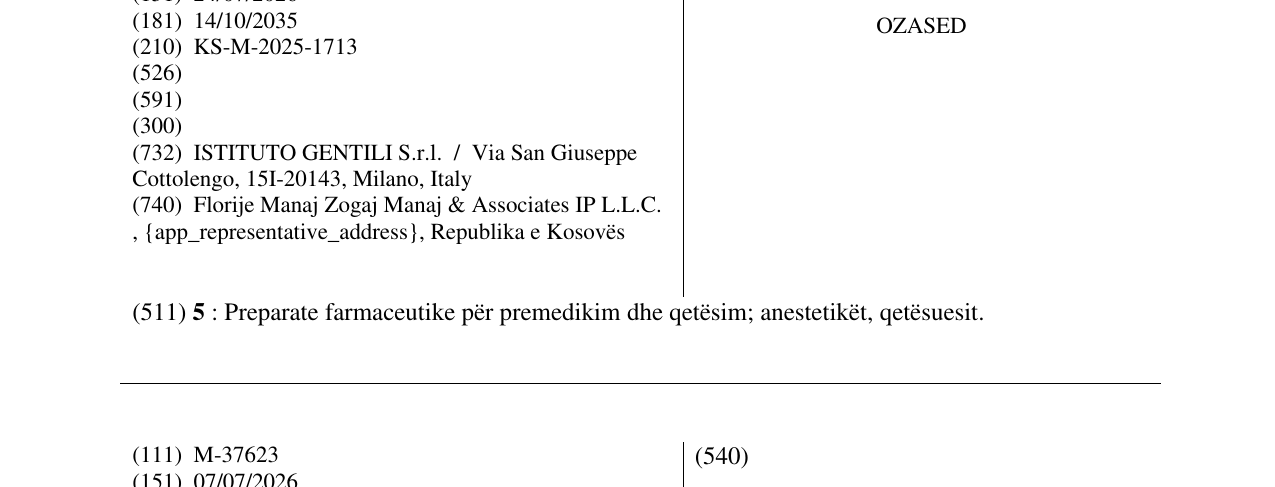 Zëri i markës OZASED në buletin