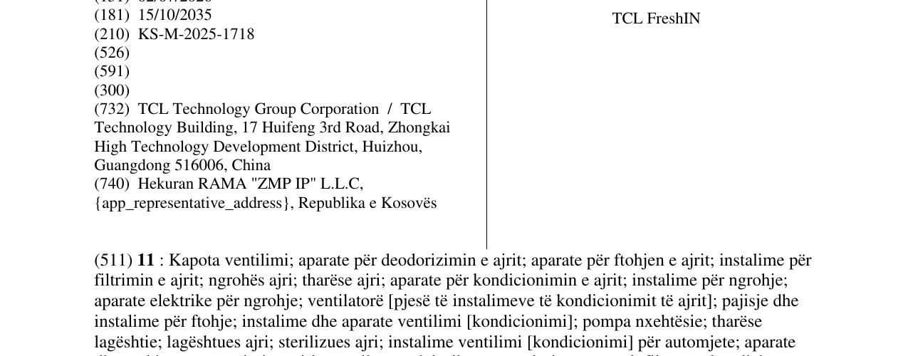Zëri i markës TCL FreshIN në buletin