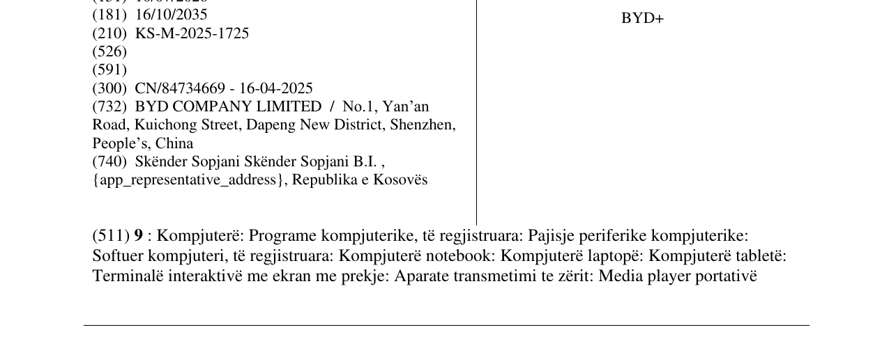 Zëri i markës BYD+ në buletin