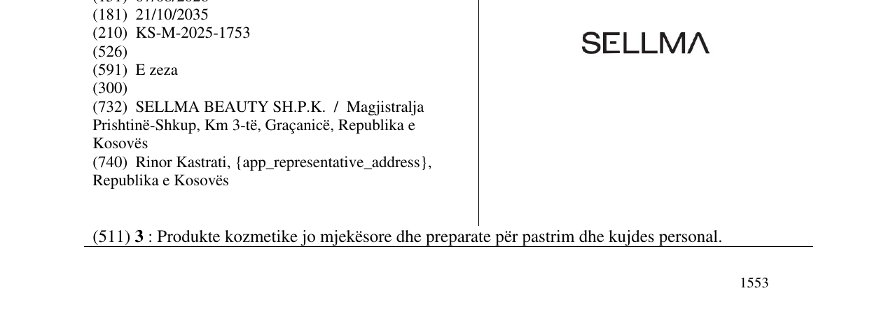 Zëri i markës SELLMA në buletin
