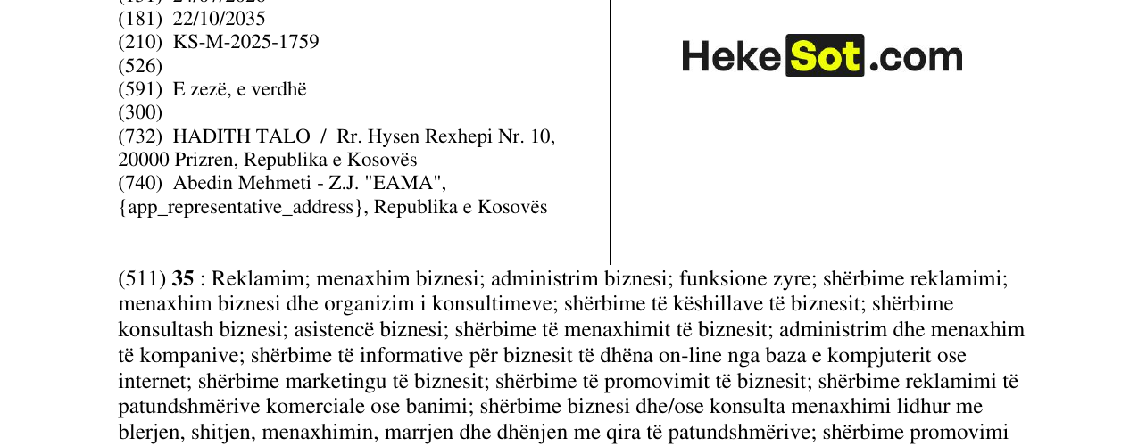 Zëri i markës Heke Sot.com në buletin