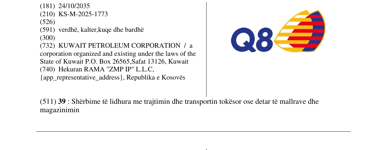 Zëri i markës Q8 në buletin