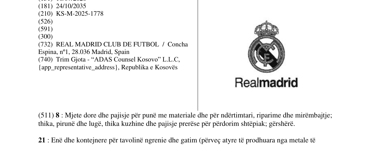 Zëri i markës Realmadrid në buletin