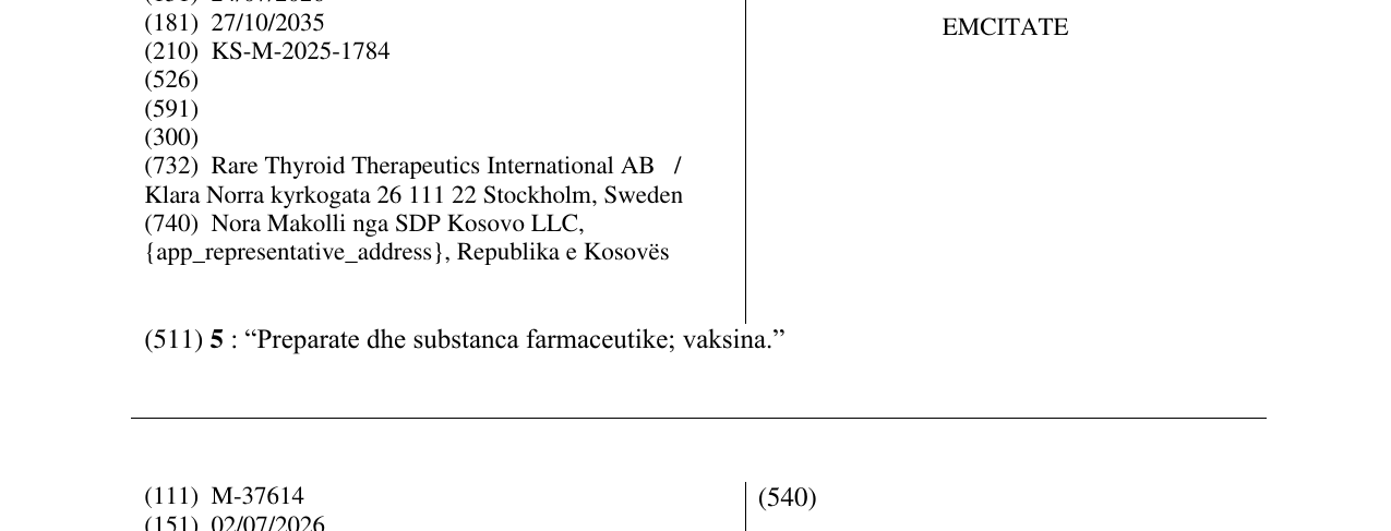 Zëri i markës EMCITATE në buletin