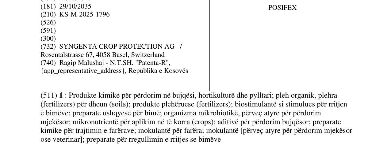 Zëri i markës POSIFEX në buletin