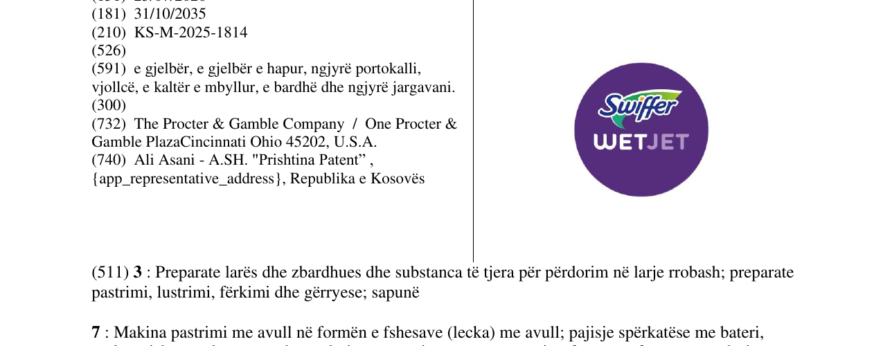 Zëri i markës Swiffer WETJET në buletin