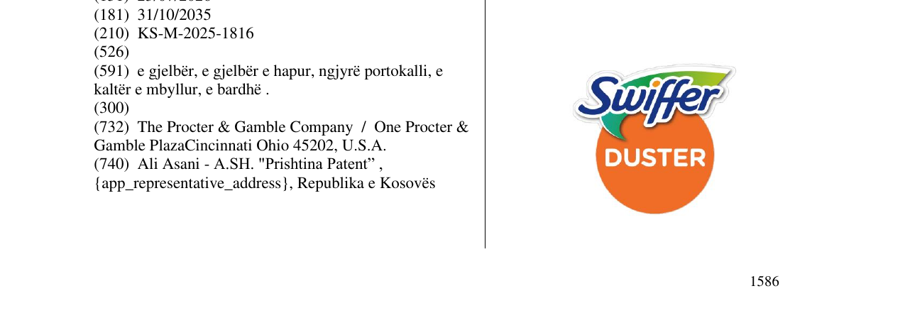 Zëri i markës Swiffer DUSTER në buletin