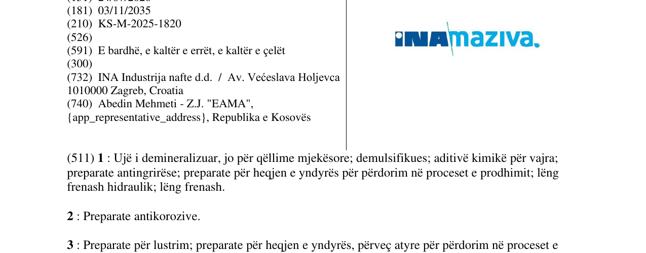 Zëri i markës INAmaziva në buletin
