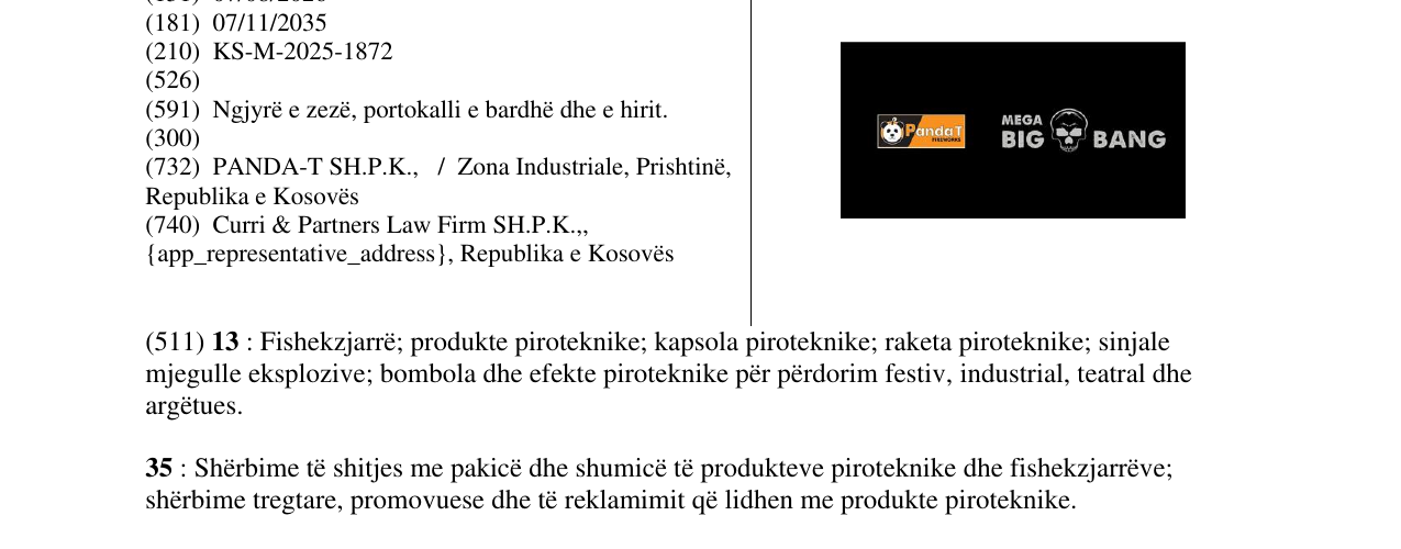 Zëri i markës MEGA BIG BANG në buletin