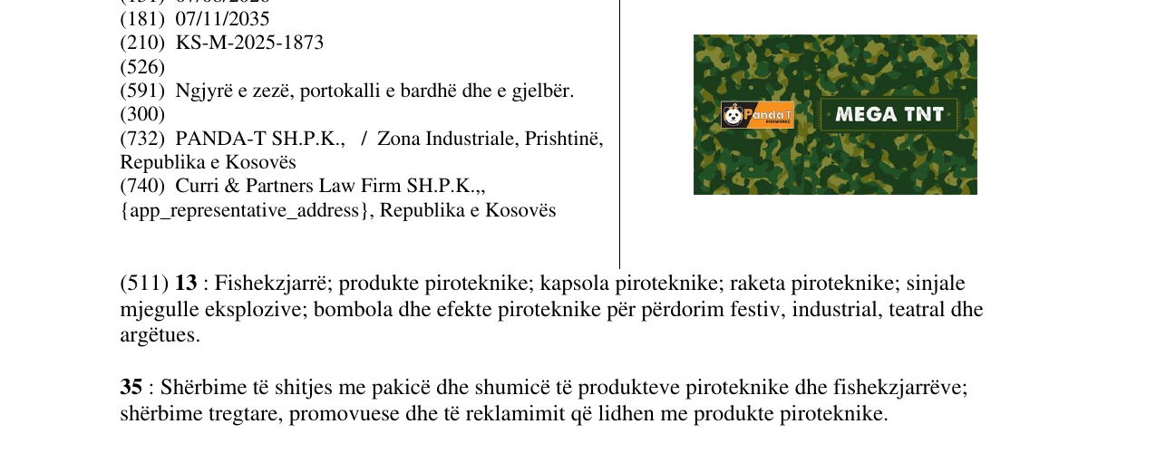 Zëri i markës MEGA TNT në buletin