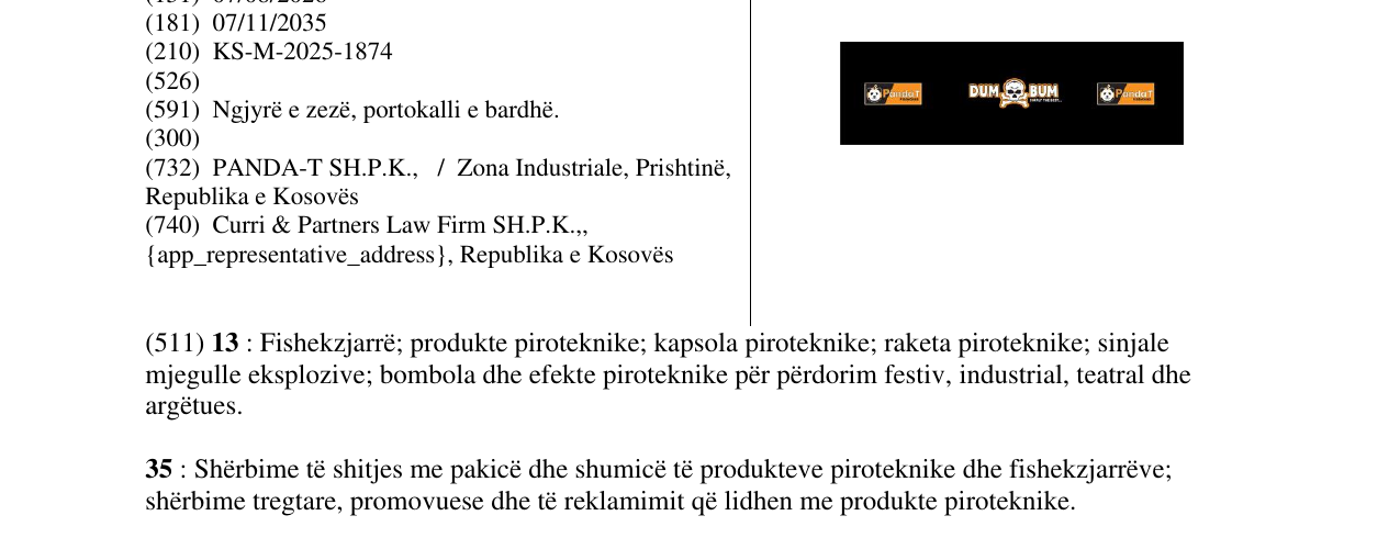Zëri i markës DUM BUM në buletin
