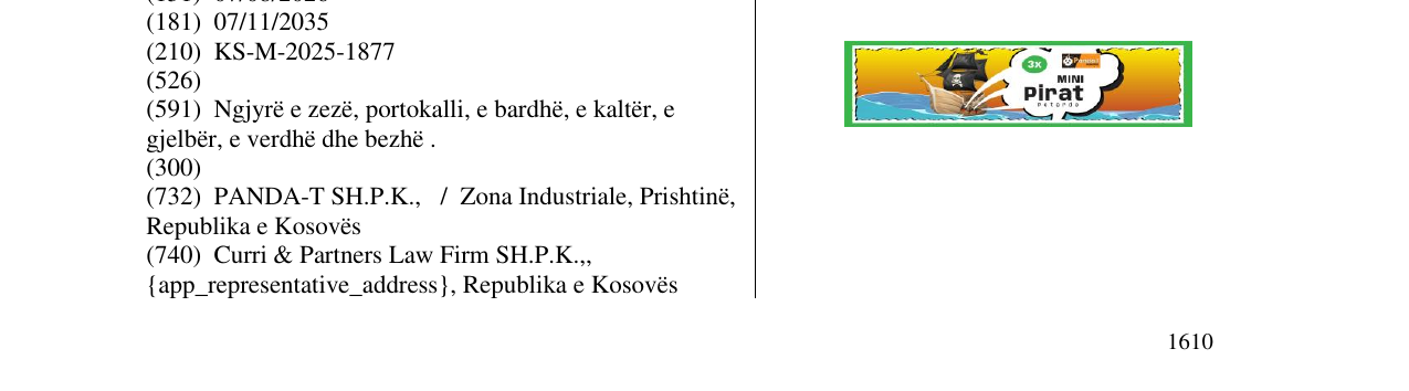 Zëri i markës PIRAT në buletin