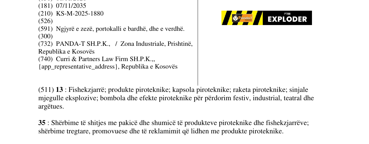 Zëri i markës EXPLODER në buletin