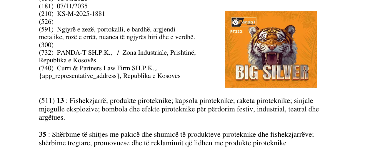 Zëri i markës BIG SILVER në buletin