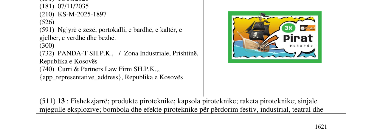 Zëri i markës 3x PIRAT në buletin