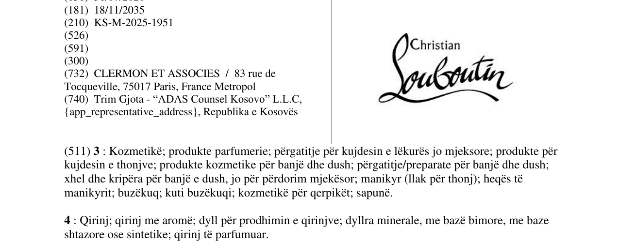 Zëri i markës Christian Lauboutin në buletin