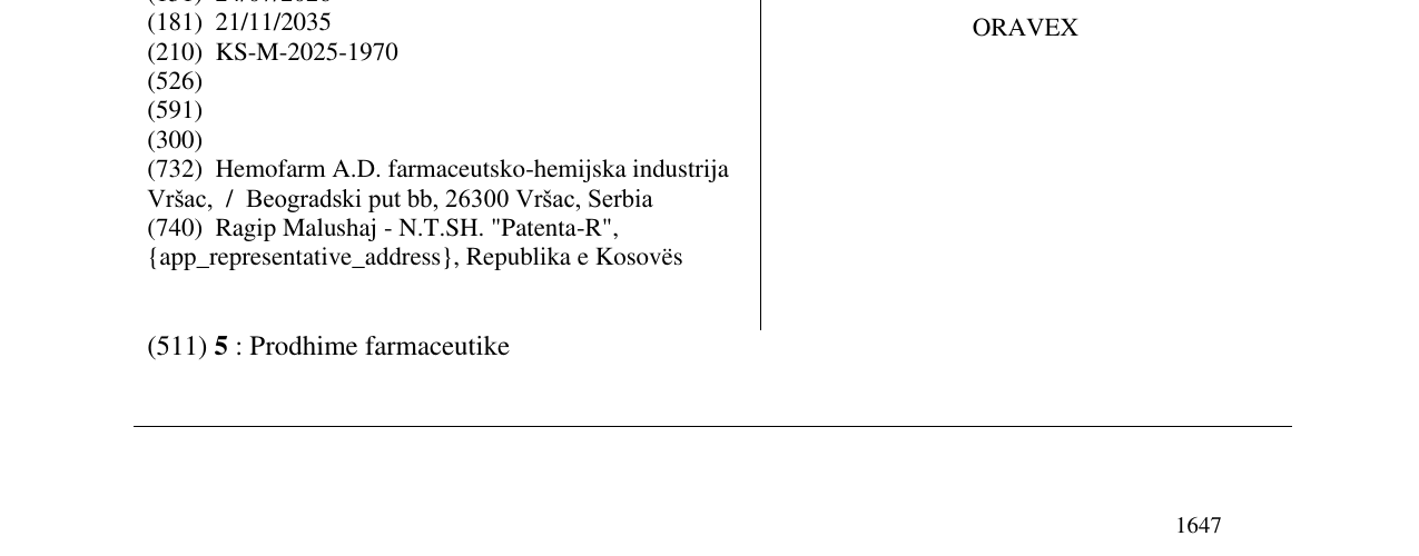 Zëri i markës ORAVEX në buletin
