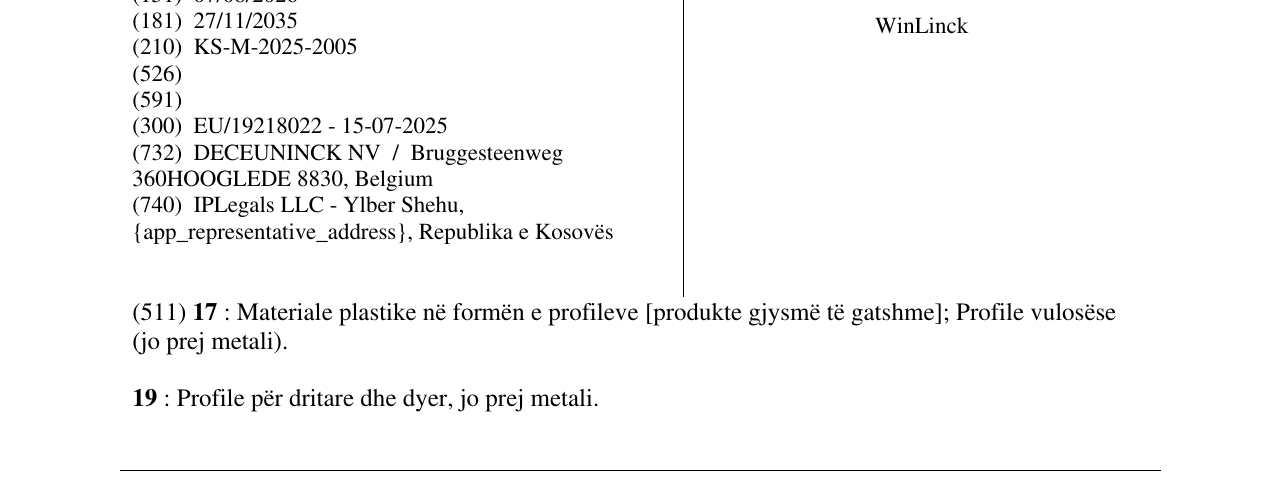 Zëri i markës WinLinck në buletin
