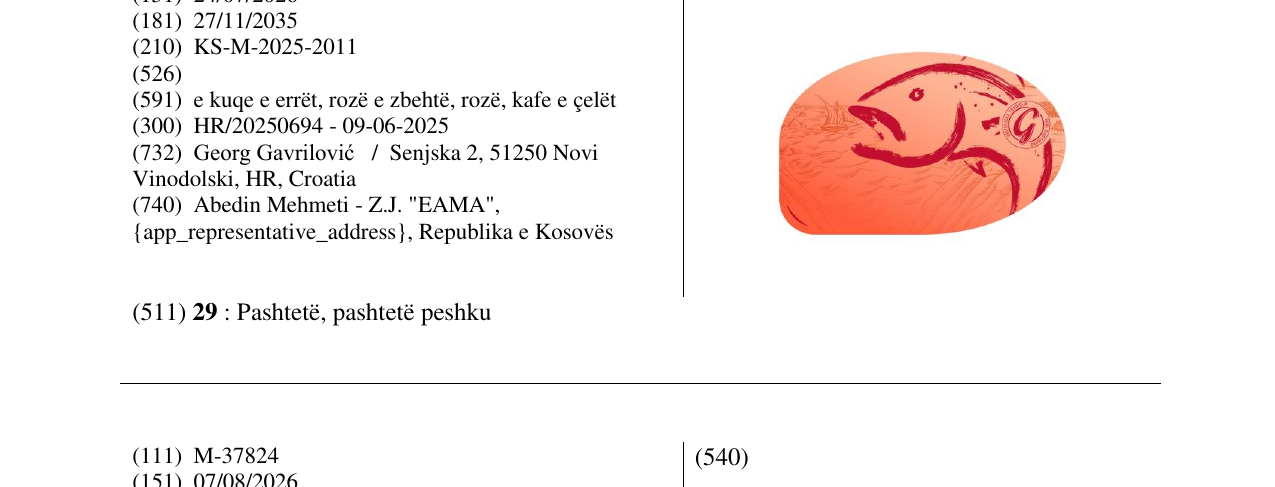 Zëri i markës Gavrilovic në buletin