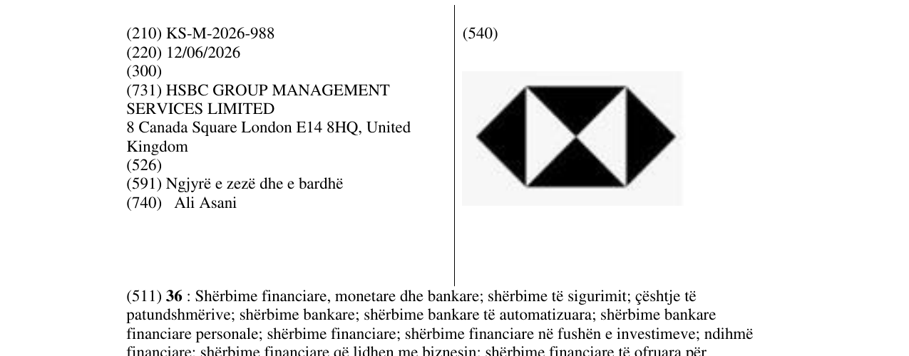 Zëri i markës HSBC në buletin