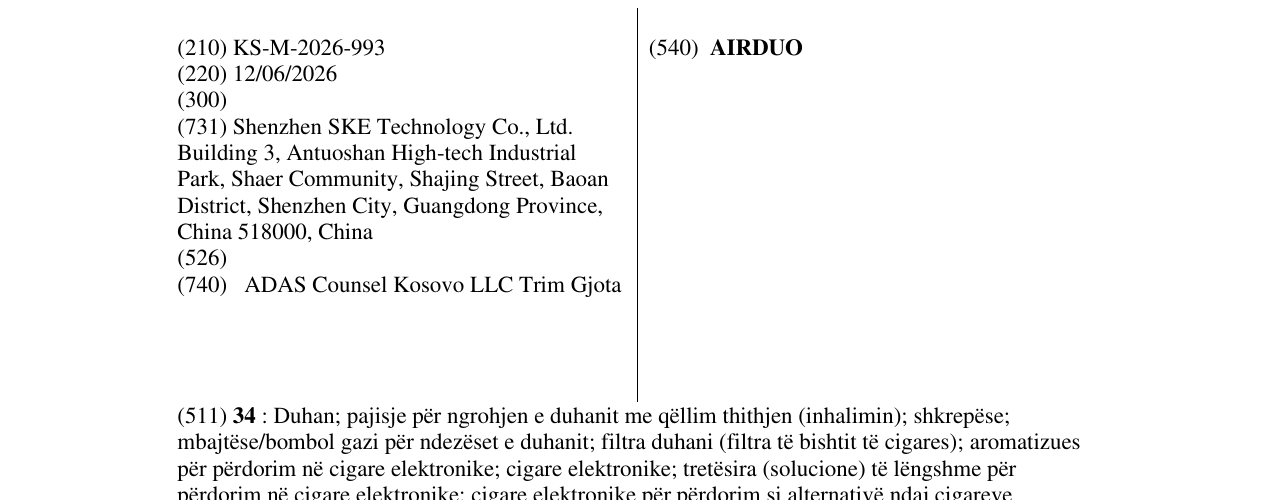 Zëri i markës AIRDUO në buletin