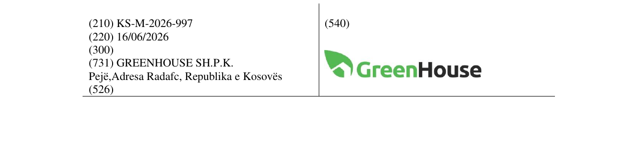 Zëri i markës KS/M/2026/997 në buletin