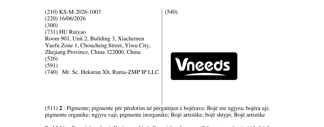 Zëri i markës KS/M/2026/1003 në buletin