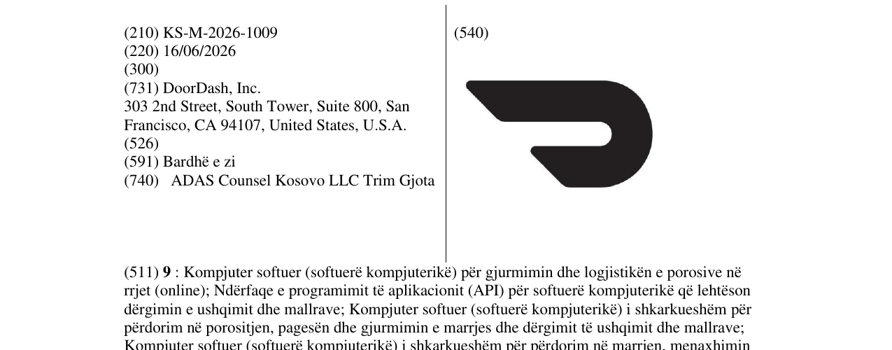 Zëri i markës KS/M/2026/1009 në buletin