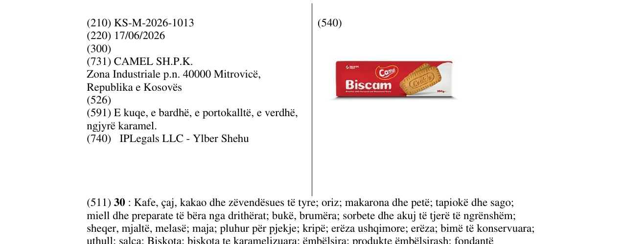 Zëri i markës KS/M/2026/1013 në buletin