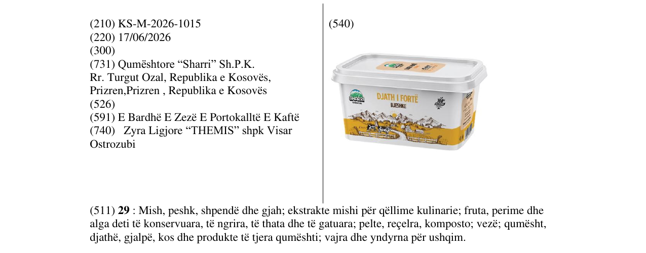 Zëri i markës KS/M/2026/1015 në buletin