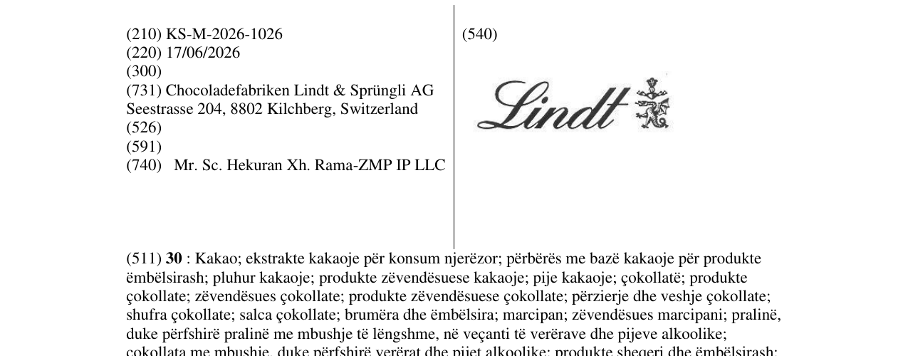 Zëri i markës KS/M/2026/1026 në buletin