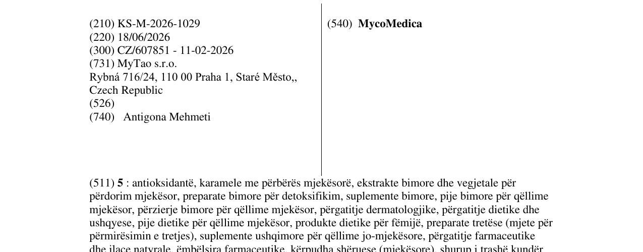 Zëri i markës MycoMedica në buletin