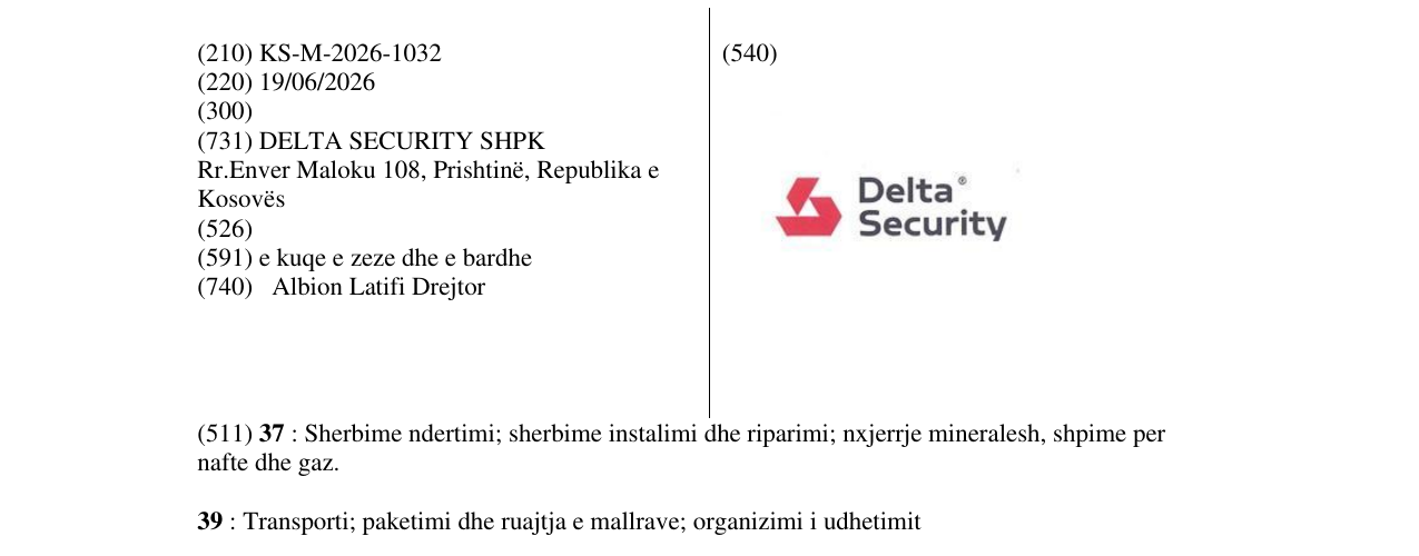 Zëri i markës KS/M/2026/1032 në buletin