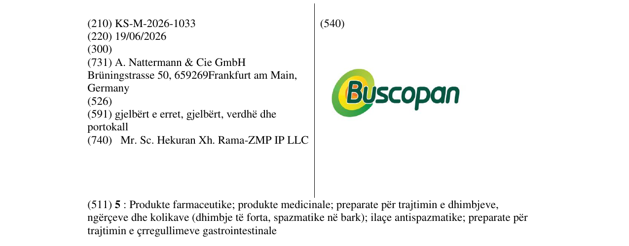 The entry of the trademark KS/M/2026/1033 in the bulletin
