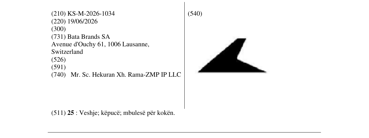 Zëri i markës KS/M/2026/1034 në buletin
