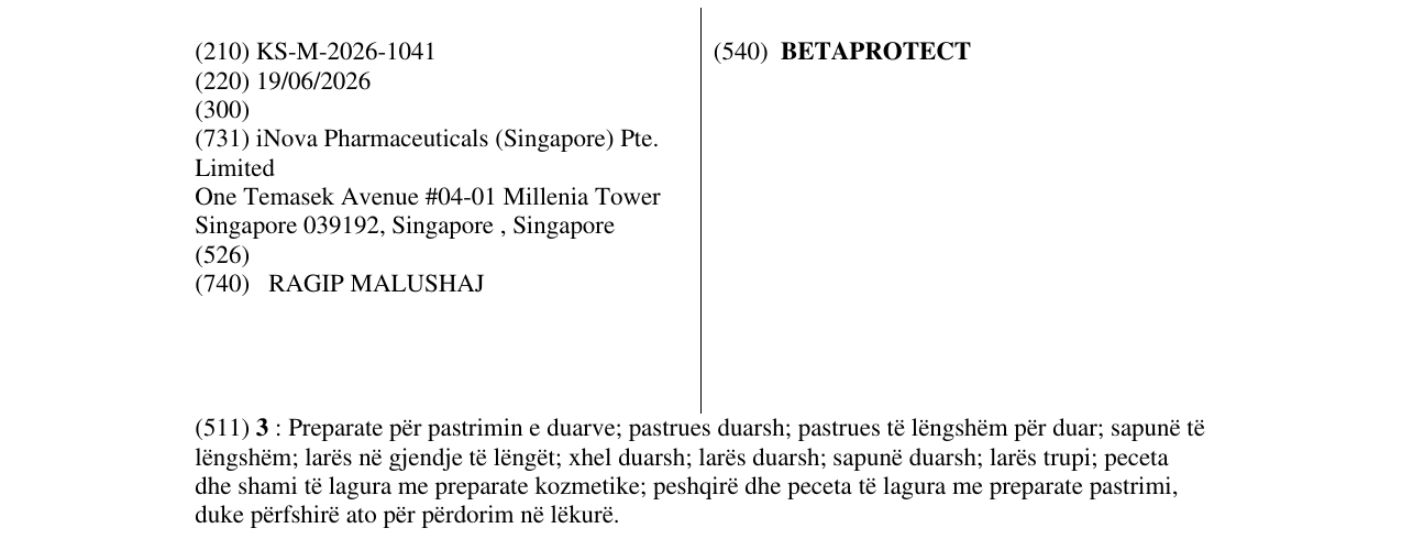 Zëri i markës BETAPROTECT në buletin
