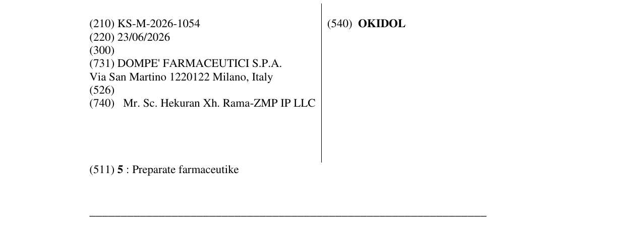 Zëri i markës OKIDOL në buletin