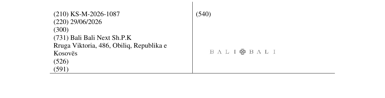 Zëri i markës KS/M/2026/1087 në buletin